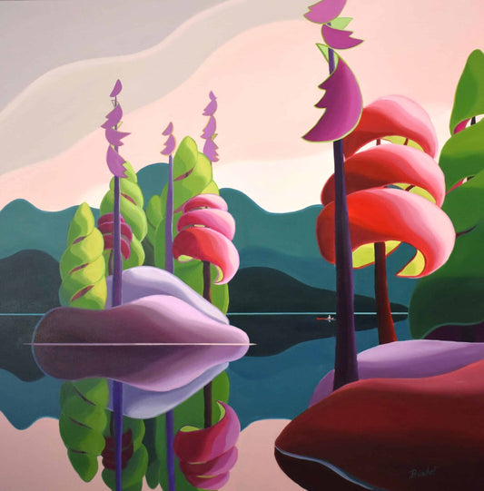 Bärbel Smith Oeuvre original - Peinture 40x40 Quiet Joy