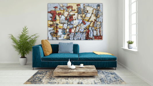 Bauçan Oeuvre original - Peinture 48x72 C'est en offrant une fleur que l'on fait souffler les vents d'amour