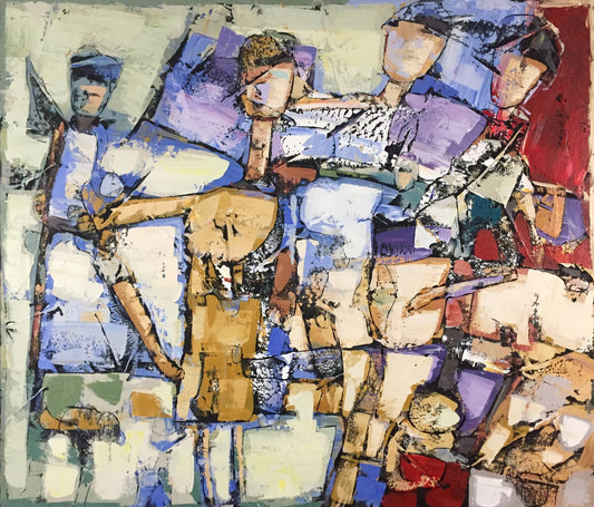 Bauçan Oeuvre original - Peinture 42x48 Les semeuses de lumière