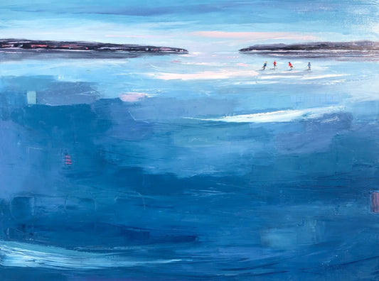 Bethany Harper Williams Oeuvre original - Peinture 36x48 The Afternoon Hockey Game