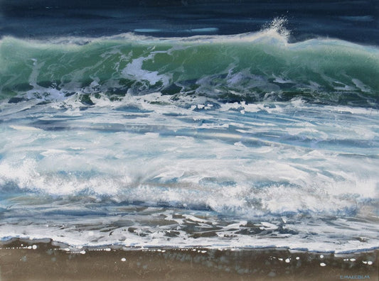 Carole Malcolm Oeuvre original - Peinture 30x40 Shoreline Study 08025