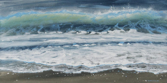 Carole Malcolm Oeuvre original - Peinture 24x48 Shoreline Study 09824