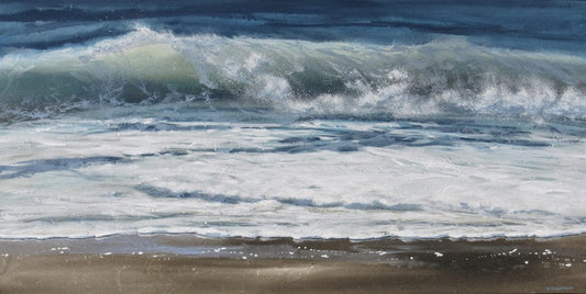 Carole Malcolm Oeuvre original - Peinture 30x60 Shoreline Study 12325