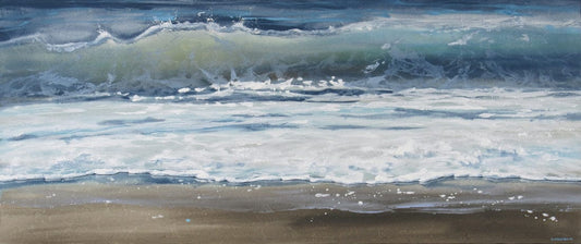 Carole Malcolm Oeuvre original - Peinture 30x72 Shoreline Study 12625