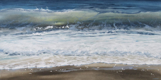 Carole Malcolm Oeuvre original - Peinture 36x72 Shoreline Study 12725