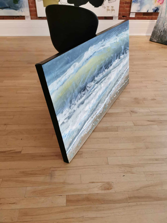 Carole Malcolm Oeuvre original - Peinture 24x48 Shoreline Study 13122