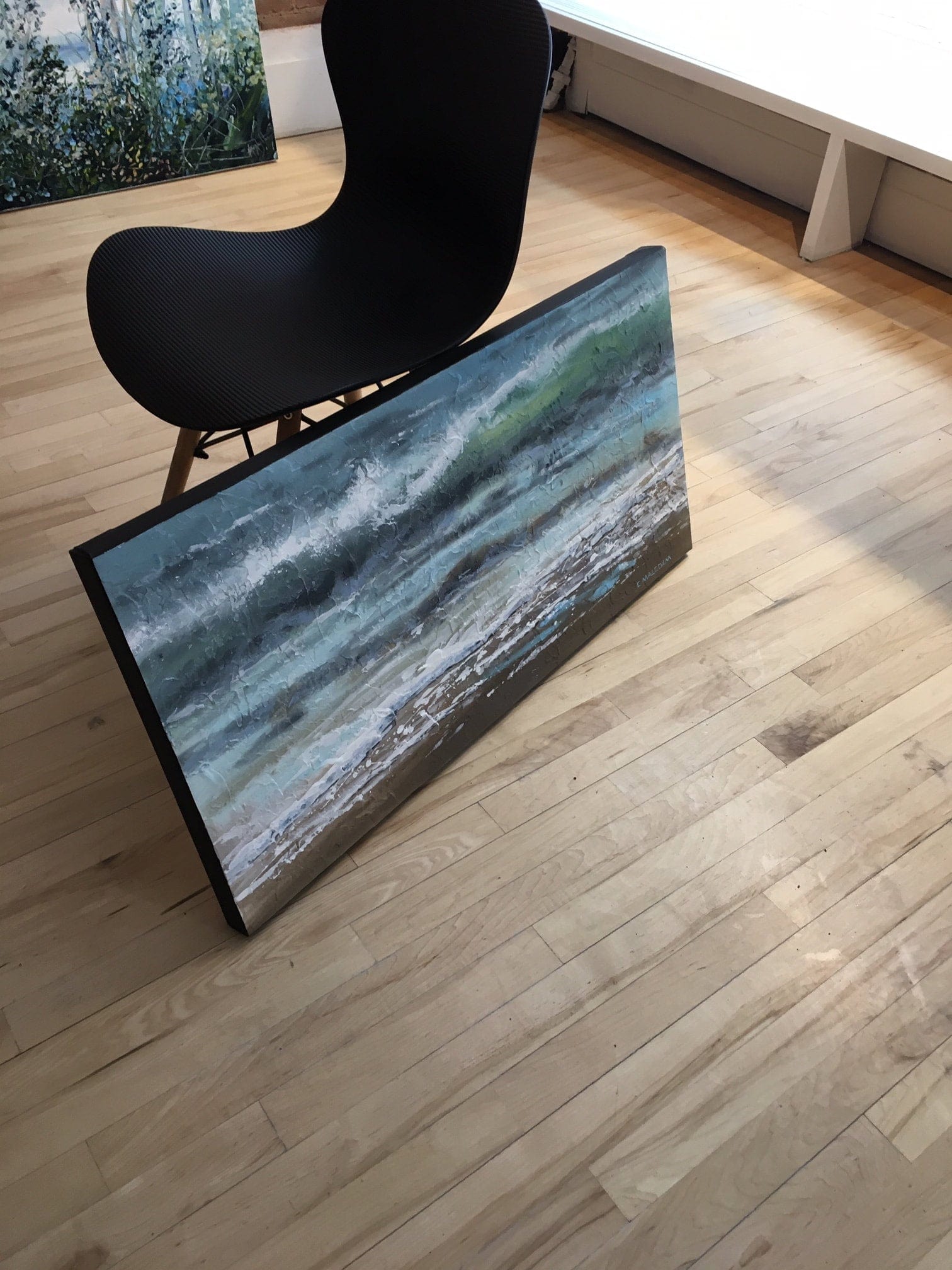 Carole Malcolm Oeuvre original - Peinture 18x36 Shoreline Study 25018