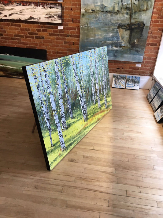 Carole Malcolm Oeuvre original - Peinture 36x60 Treescape 09619