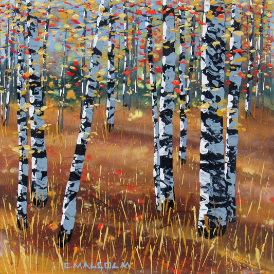 Carole Malcolm Oeuvre original - Peinture 12x12 Treescape 17722