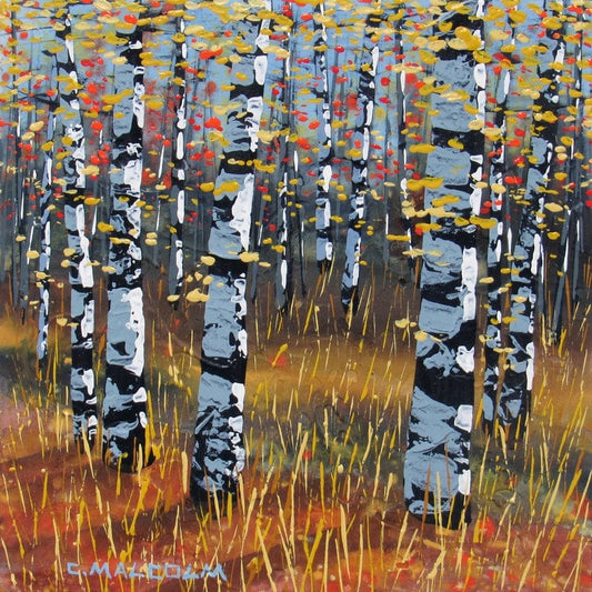 Carole Malcolm Oeuvre original - Peinture 12x12 Treescape 17922