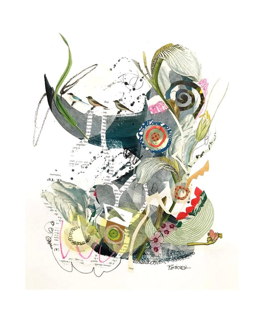 Chantal Poirier Oeuvre original - Peinture 14x11 Floating Garden