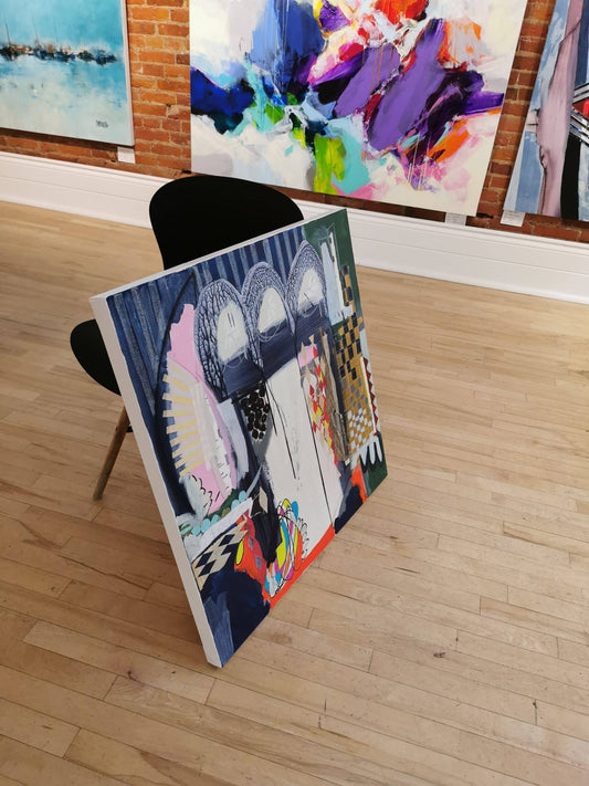 Chantal Poirier Oeuvre original - Peinture 30x30 La cathédrale