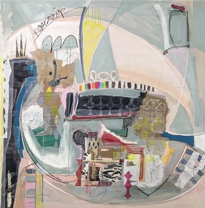 Chantal Poirier Oeuvre original - Peinture 40x40 Road Trip