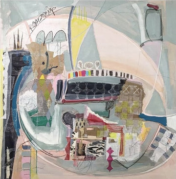 Chantal Poirier Oeuvre original - Peinture 40x40 Road Trip