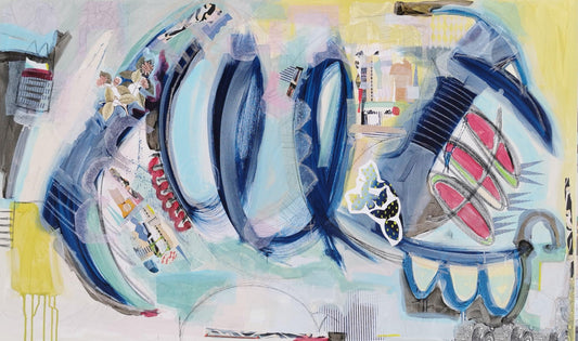 Chantal Poirier Oeuvre original - Peinture 36x60 Sous la vague