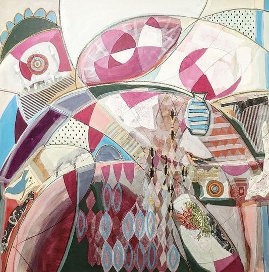 Chantal Poirier Oeuvre original - Techniques mixtes 48x48 Owl's Eye