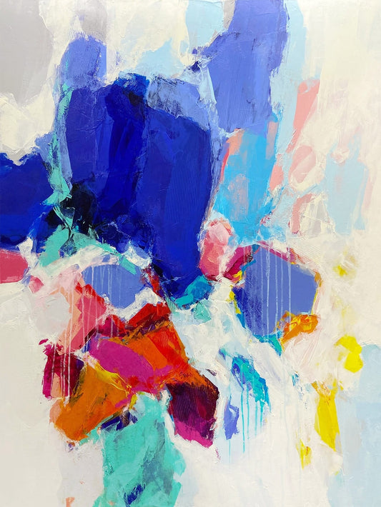 Cobie Cruz Oeuvre original - Peinture 48x36 Sunset At The Blue Cafe #4