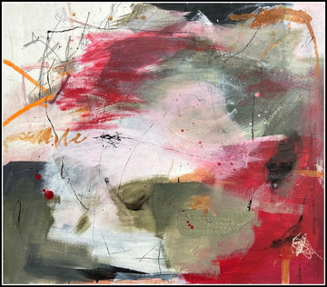 Danielle Lauzon Oeuvre original - Peinture 26x30 Côté cœur, côté jardin