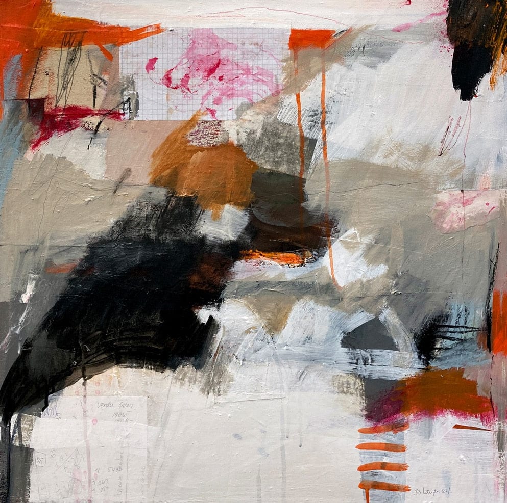 Danielle Lauzon Oeuvre original - Peinture 26x26 Remonter la pente