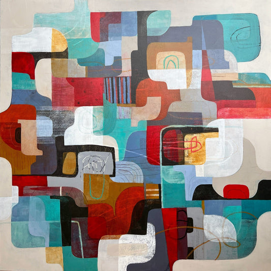 Diane Gosselin Oeuvre original - Peinture 40x40 Carnaval