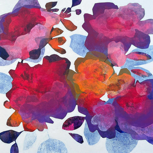 Diane Gosselin Oeuvre original - Peinture 30x30 Comme les fleurs