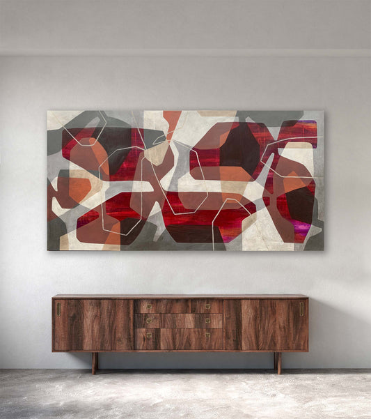 Diane Gosselin Oeuvre original - Peinture 30x60 Funky Bloom