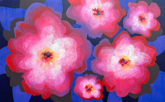 Diane Gosselin Oeuvre original - Peinture 40x48 Le jardin de ma mère