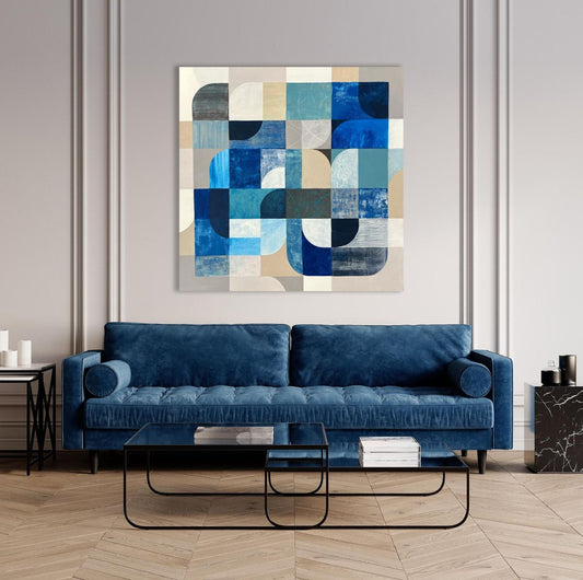 Diane Gosselin Oeuvre original - Peinture 40x40 Silêncio Azul