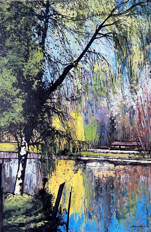 Eduard Gurevich Oeuvre original - Peinture 57x38 Friends of The River
