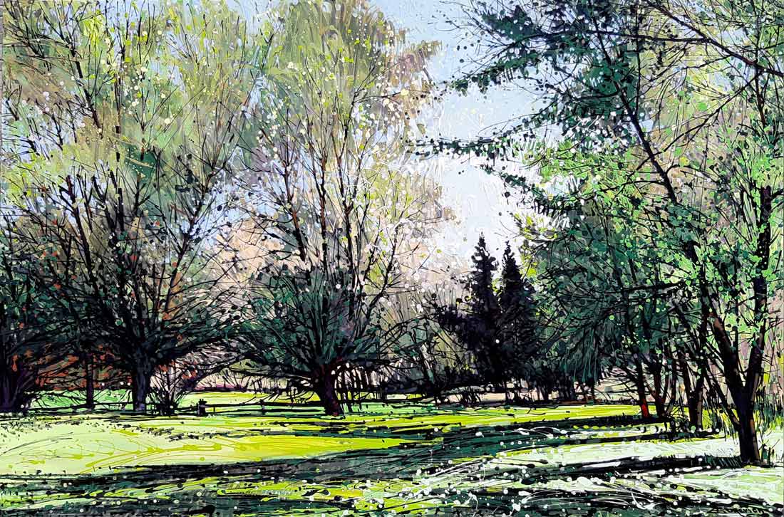 Eduard Gurevich Oeuvre original - Peinture 38x57 Solar Activity