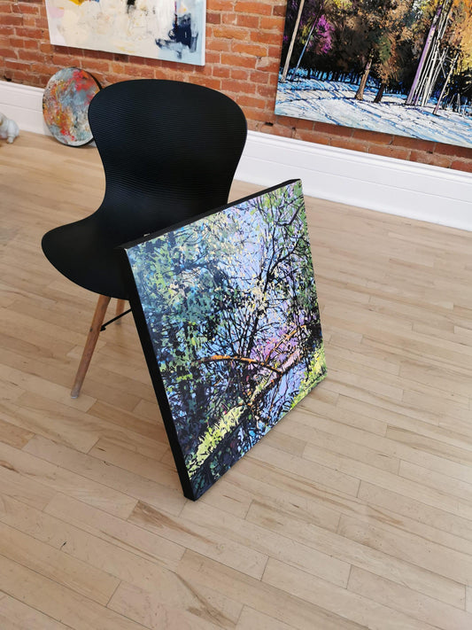 Eduard Gurevich Oeuvre original - Peinture 24x24 Summer Games