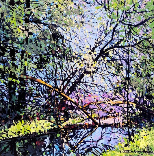 Eduard Gurevich Oeuvre original - Peinture 24x24 Summer Games