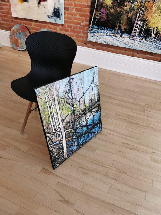 Eduard Gurevich Oeuvre original - Peinture 24x24 Theatre Stage