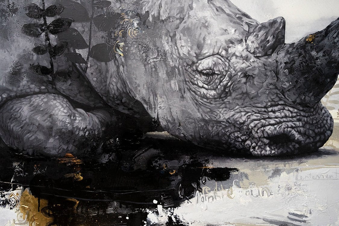 Éric Robitaille Oeuvre original - Peinture 42x63 Dans le repos du guerrier