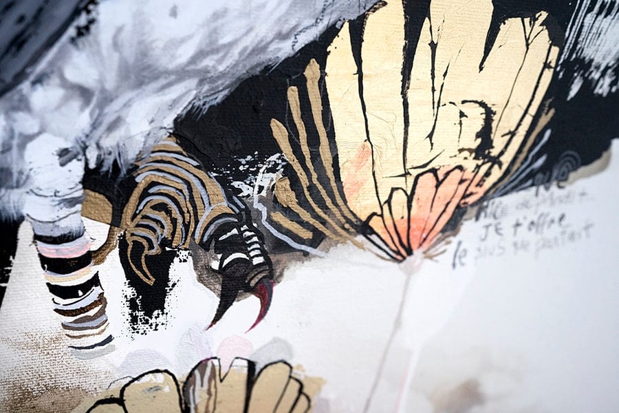 Éric Robitaille Oeuvre original - Peinture 20x20 Nuit Presque parfaite