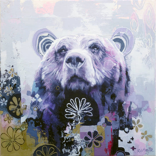 Éric Robitaille Oeuvre original - Peinture 12x12 Terre Hostile II