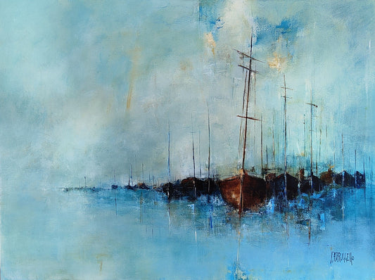 Farruggello Oeuvre original - Peinture 36x48 Dans le fond du ciel