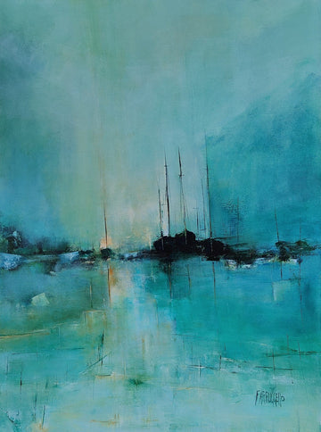 Farruggello Oeuvre original - Peinture 48x36 Toujours trop loin