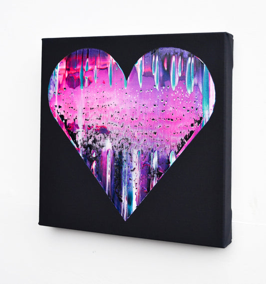 Isabelle Beaubien Oeuvre original - Peinture 12x12 Purple and Indigo Heart