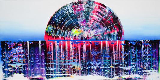 Isabelle Beaubien Oeuvre original - Peinture 30x60 Sunset on the Ocean