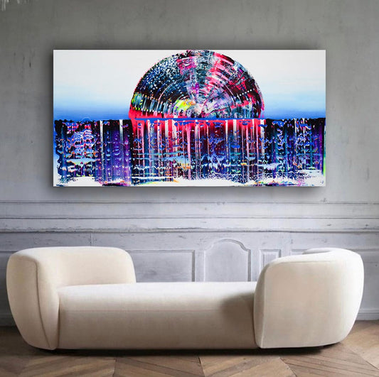 Isabelle Beaubien Oeuvre original - Peinture 30x60 Sunset on the Ocean