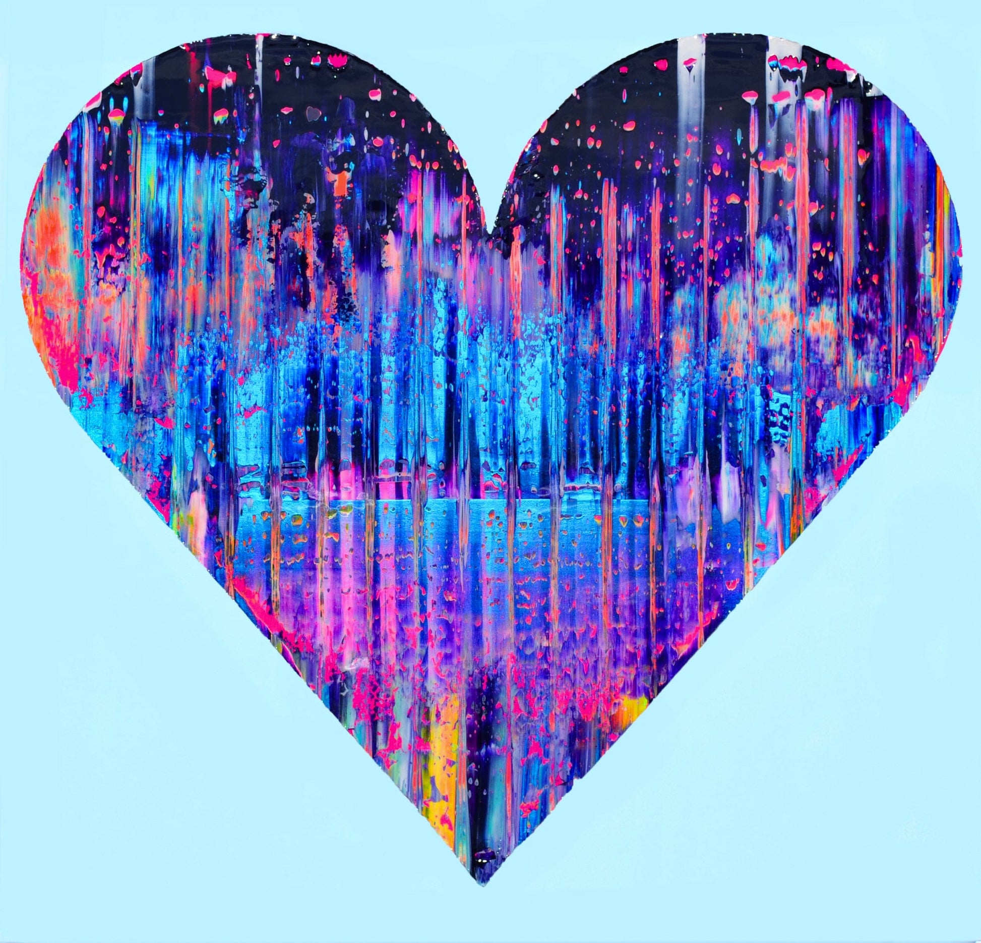 Isabelle Beaubien Oeuvre original - Peinture 42x42 Teal my heart