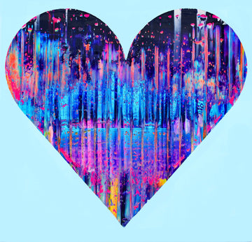 Isabelle Beaubien Oeuvre original - Peinture 42x42 Teal my heart