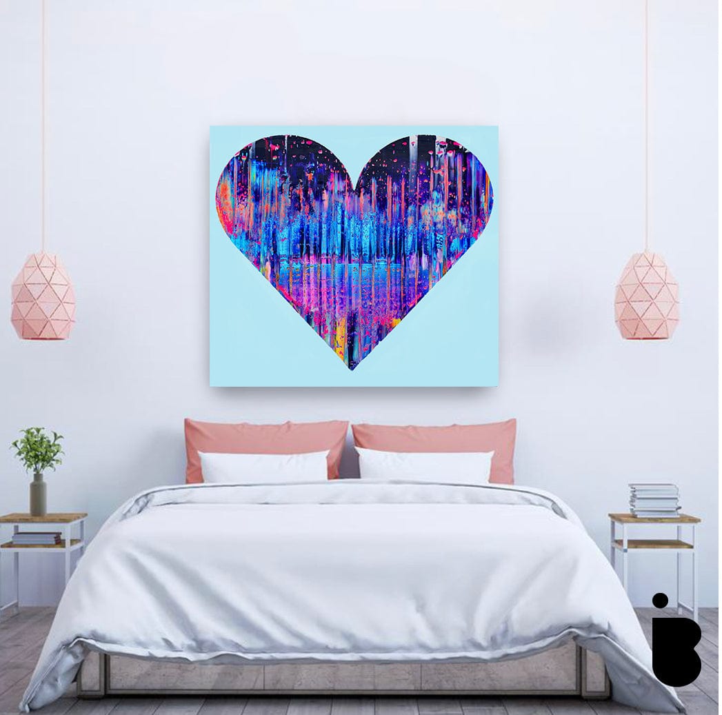 Isabelle Beaubien Oeuvre original - Peinture 42x42 Teal my heart
