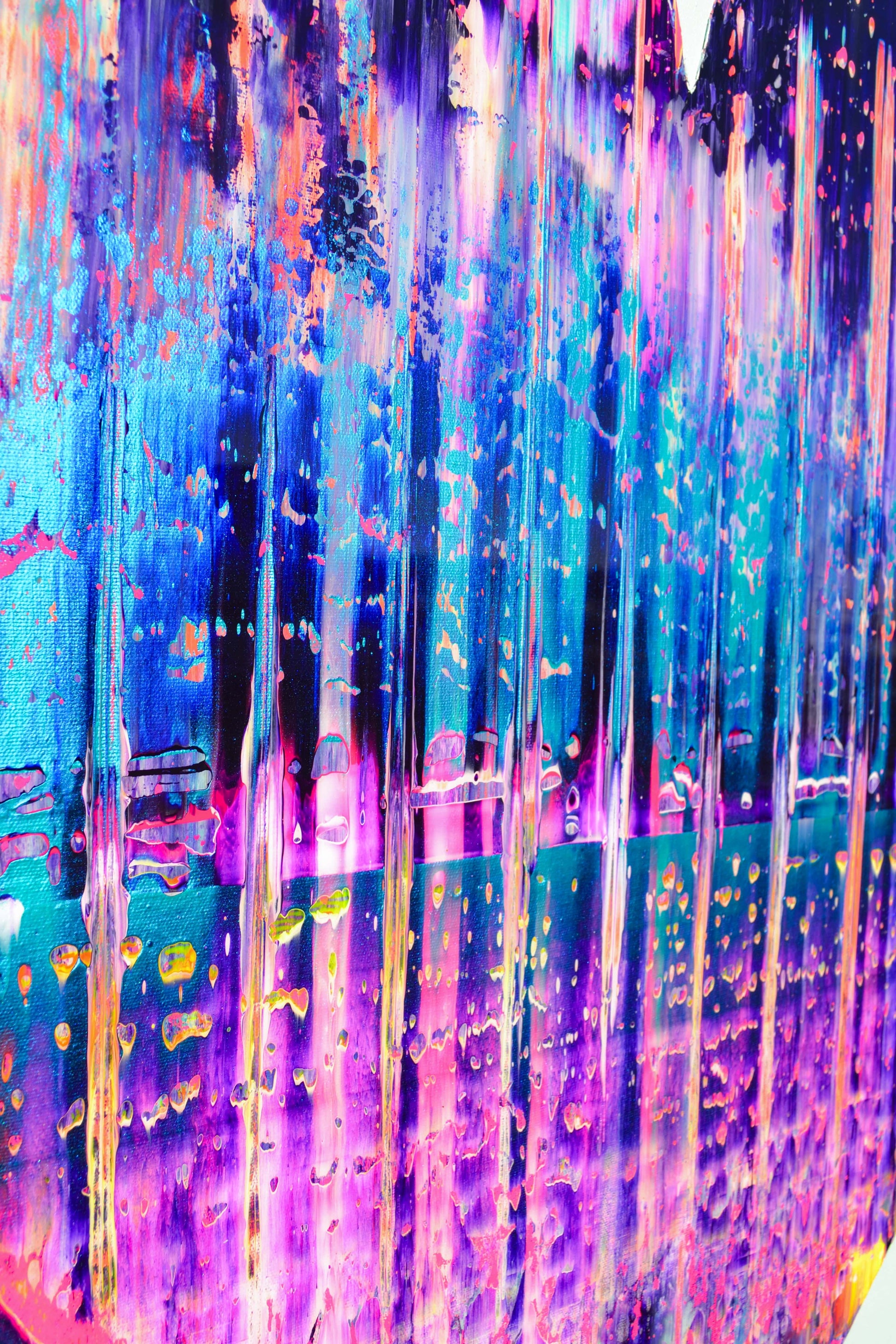 Isabelle Beaubien Oeuvre original - Peinture 42x42 Teal my heart