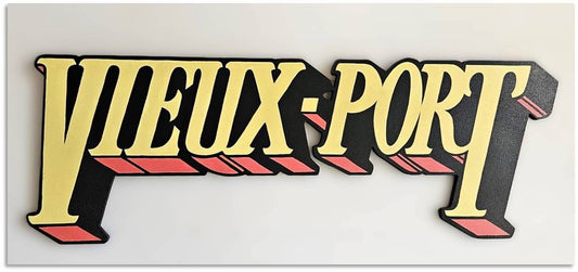 Jason Wasserman Oeuvre original - Peinture 11x31.5 Enseigne - Vieux-Port