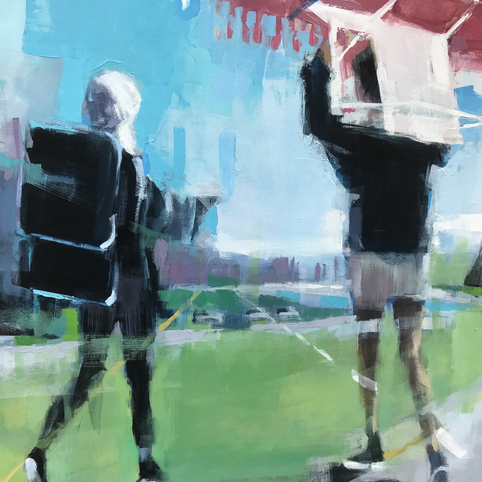 Jeremy Price Oeuvre original - Peinture 40x60 Mindy and Dina Walk From Grand Bend To St-Sauveur