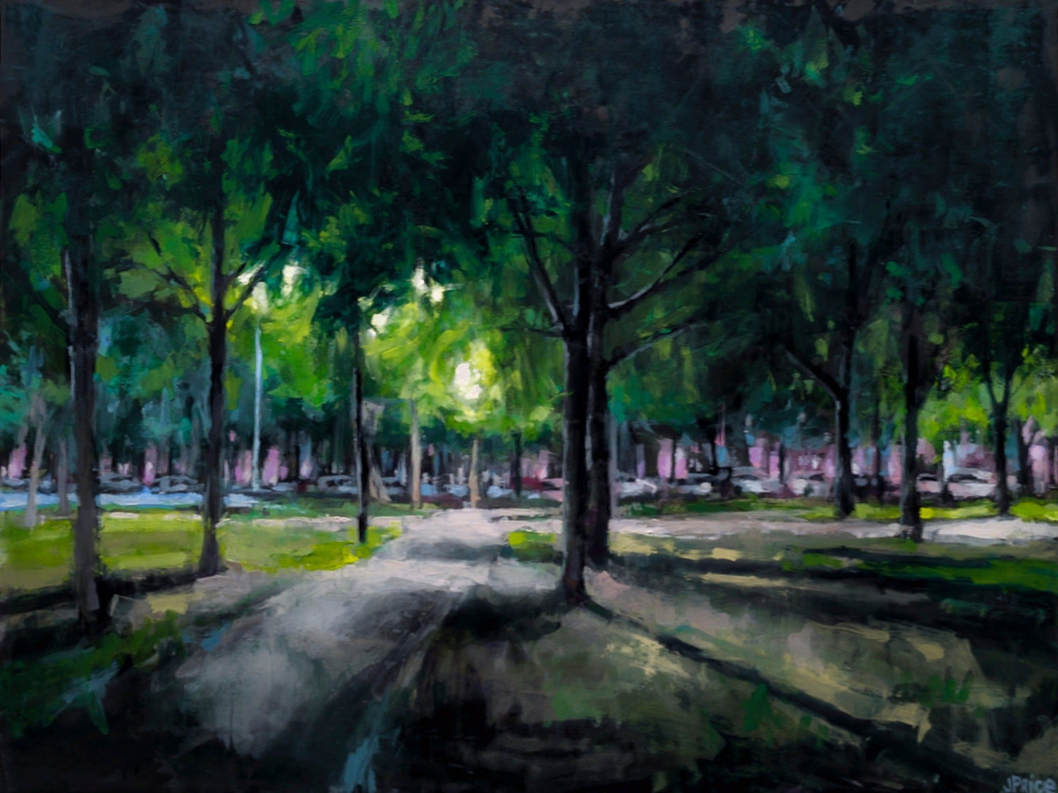 Jeremy Price Oeuvre original - Peinture 36x48 Parc George Etienne Cartier