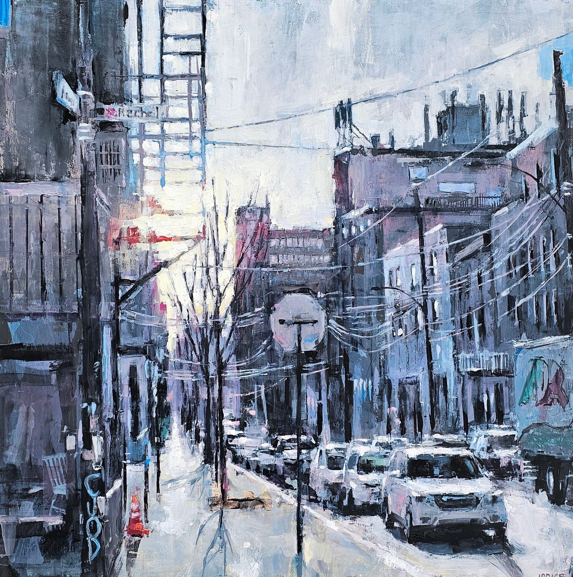 Jeremy Price Oeuvre original - Peinture 36x36 Rachel and St-Dominique