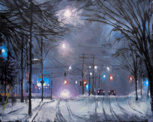 Jeremy Price Oeuvre original - Peinture 48x60 Rue Sainte-Marie et rue Saint-Rémi